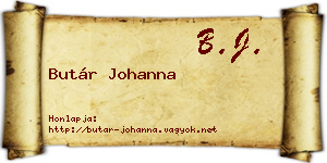 Butár Johanna névjegykártya