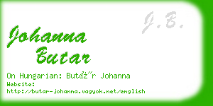 johanna butar business card
